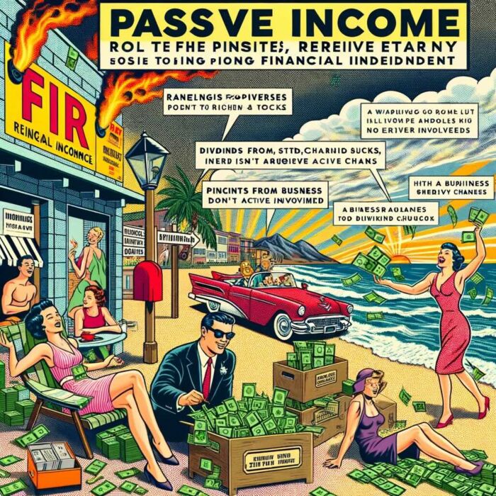Passive Income and the FIRE (Financial Independence, Retire Early) Movement - digital art 