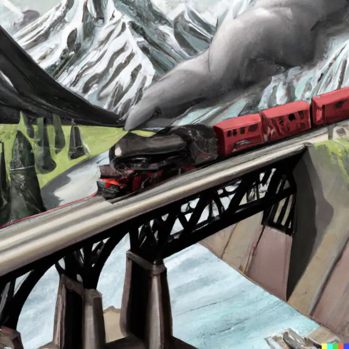 Post-War Period and the Decline of Railroads - Digital Art