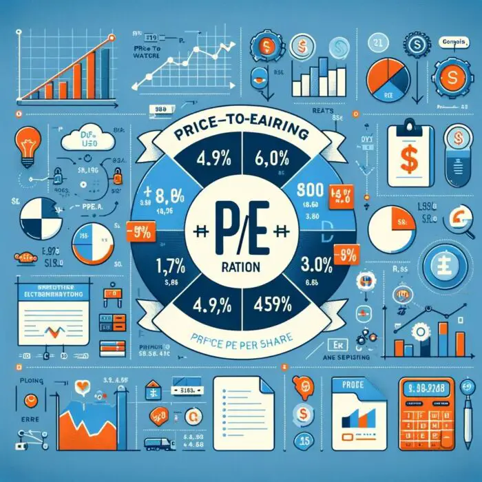 Price-to-Earnings (P/E) Ratio Infographic For Investors - Digital Art 