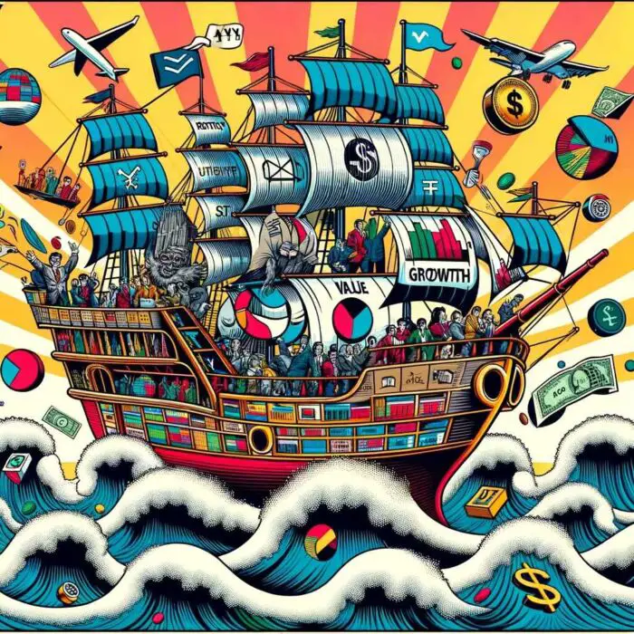 Ship Of Value And Growth Investing - digital art 