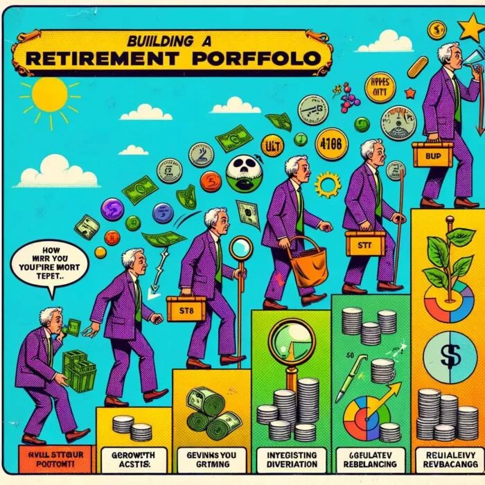 Strategies for building a retirement portfolio - digital art 