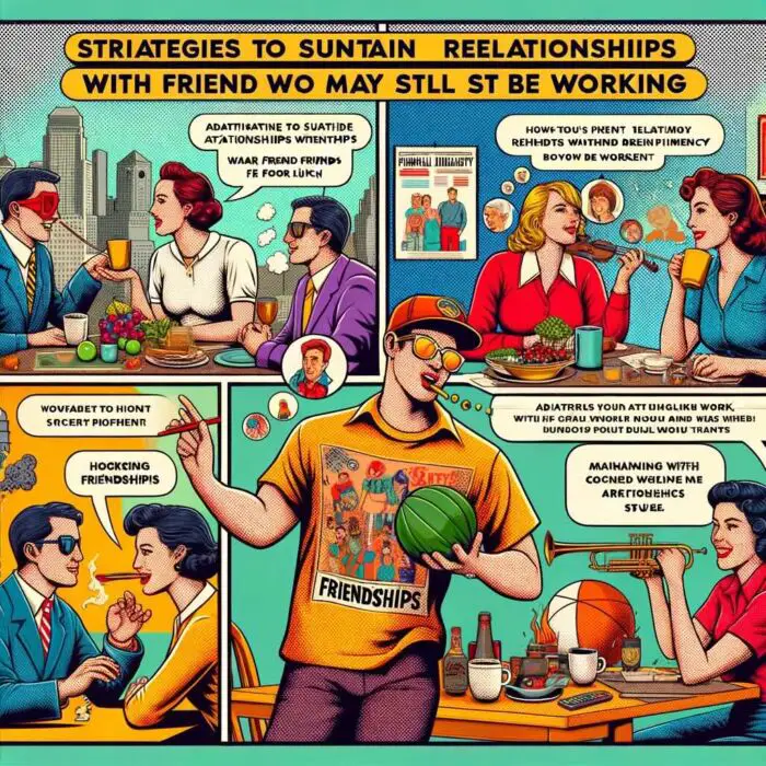 Strategies to Sustain Relationships with Friends Who May Still Be Working - digital art 