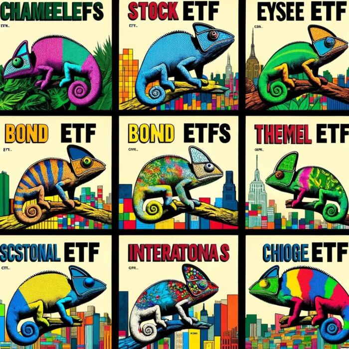 Types of ETFs including Stocks and Bonds ETFs - digital art 