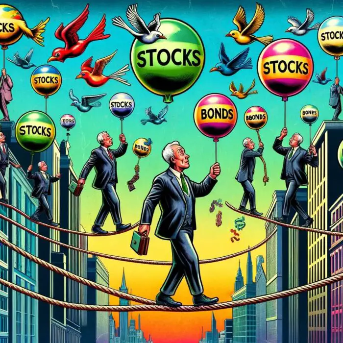Walking the Tightrope: Assessing the Risk and Reward Trade-off with Stocks - digital art 