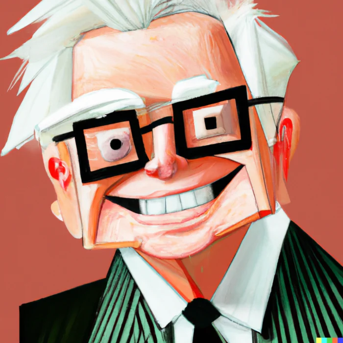Warren Buffett and his mentors - digital art 