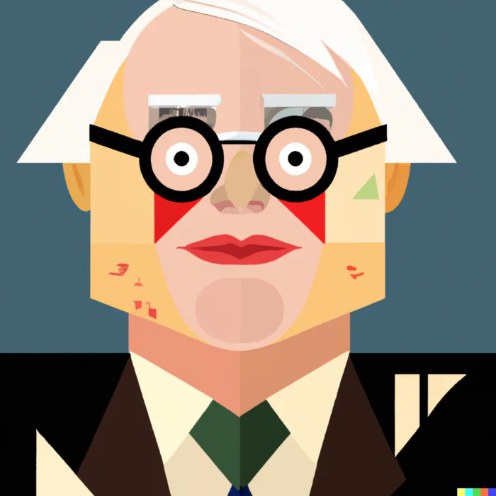 Warren Buffett in love with the miracle of compound interest - digital art 