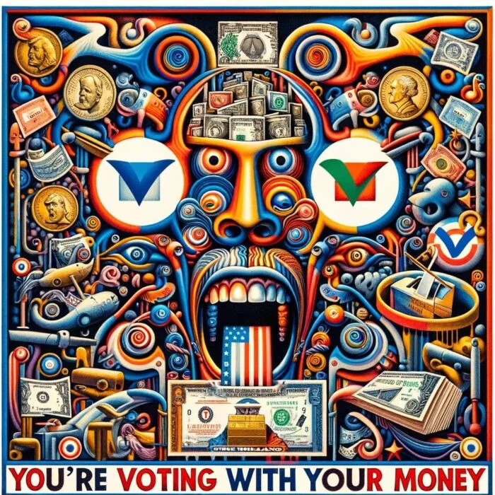 You Are Voting With Your Money - Digital Art 