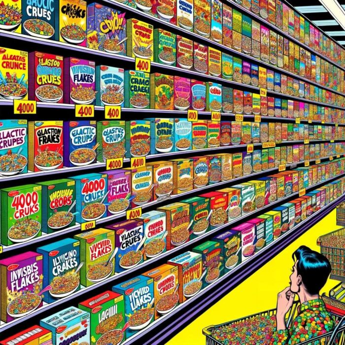 4000 different breakfast cereals to choose from - digital art 
