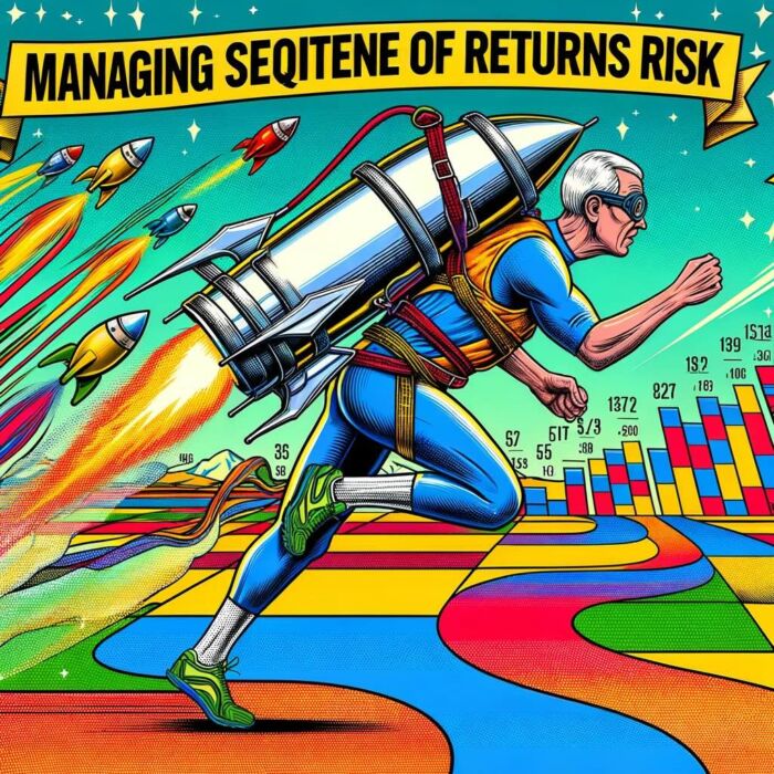 managing the sequence of returns risk, especially crucial for those waltzing into retirement - digital art 