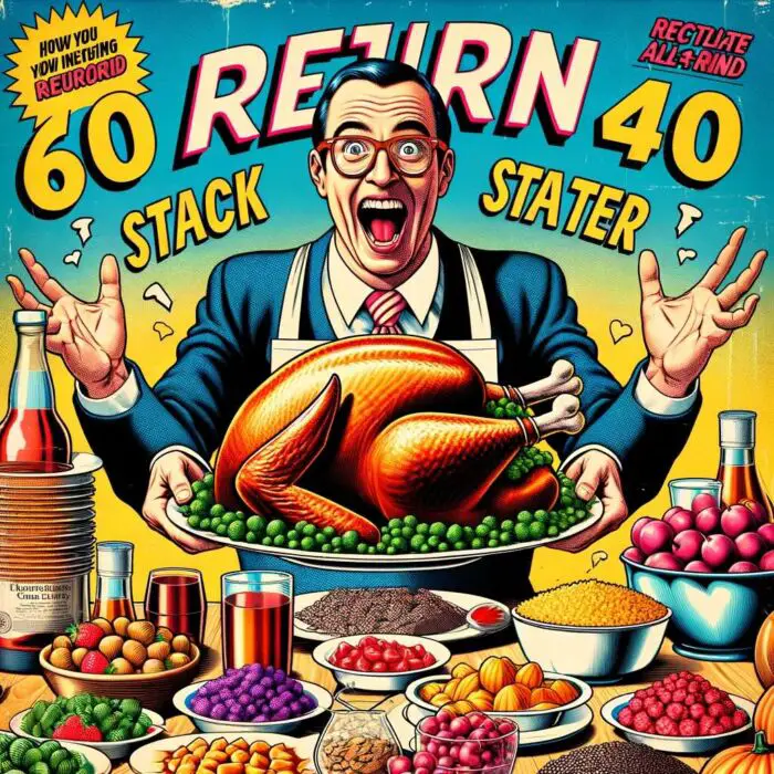 Return Stacked 60/40 is like a complete turkey dinner - digital art 