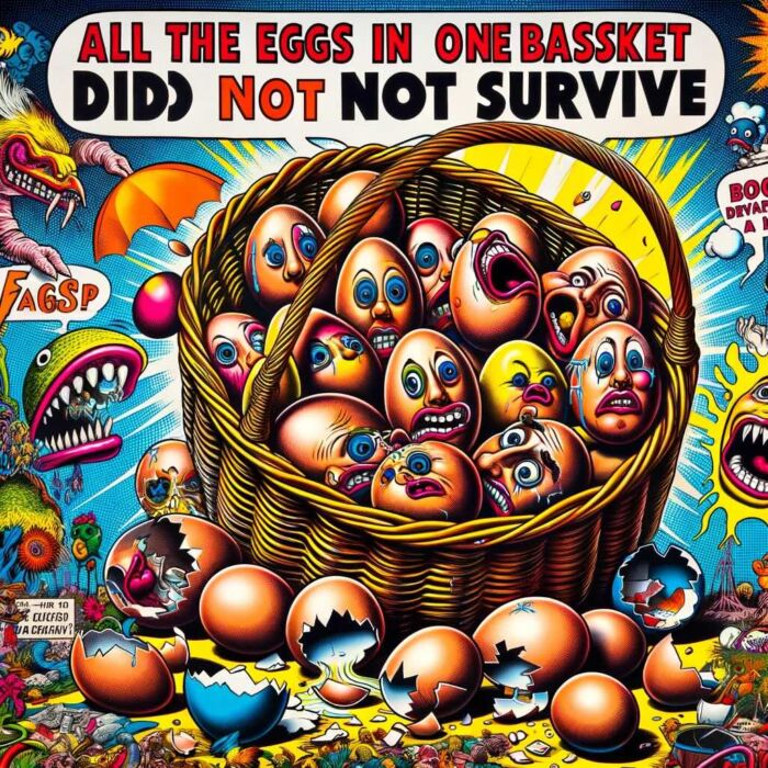 All The Eggs In One Basket Did Not Survive - digital art 