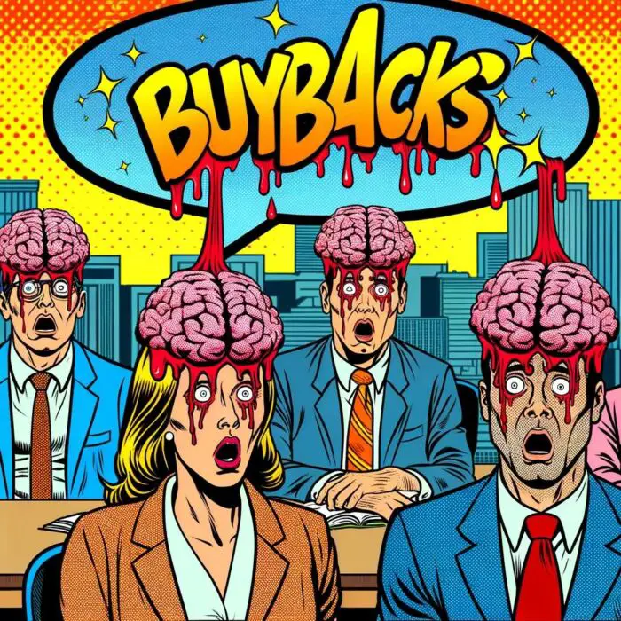 Investor's Brains Melting Over The Concept Of Buybacks - digital art 
