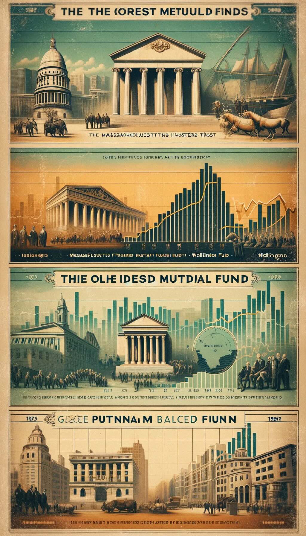 Evolution of the oldest mutual funds, capturing the dynamic changes and resilience of these institutions over the decades