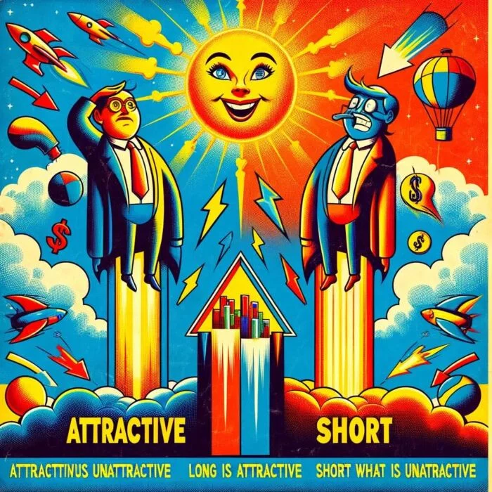 Long-Short Equity Attractive Minus Unattractive equities - digital art 