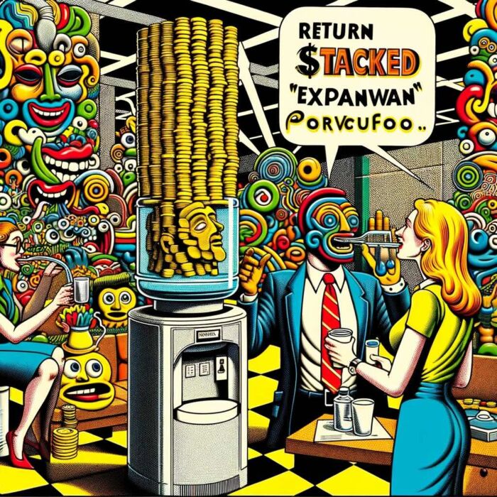Return Stacked and Expanded Canvas Portfolio awkward Water Cooler conversation - digital art 