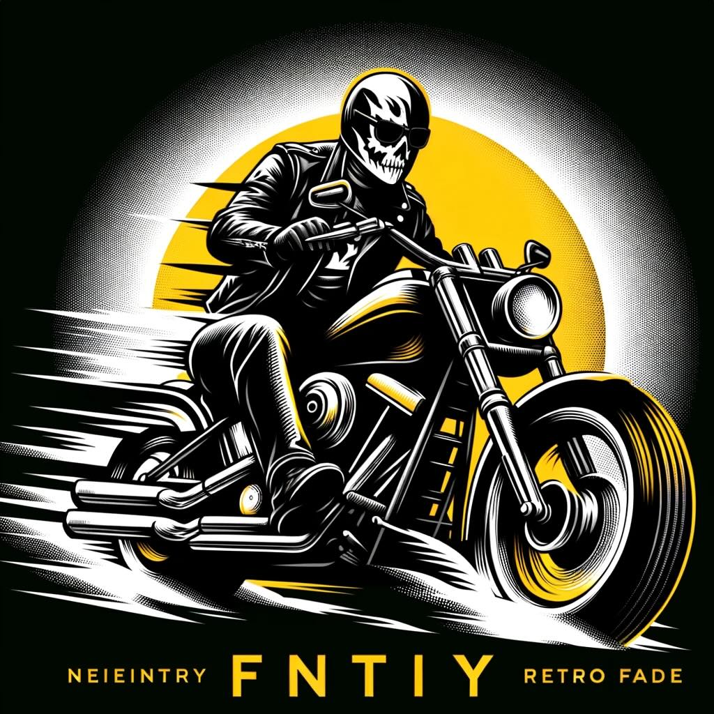 Renegade biker on a Harley type motorcycle, symbolizing the Fidelity Contrafund FCNTX
