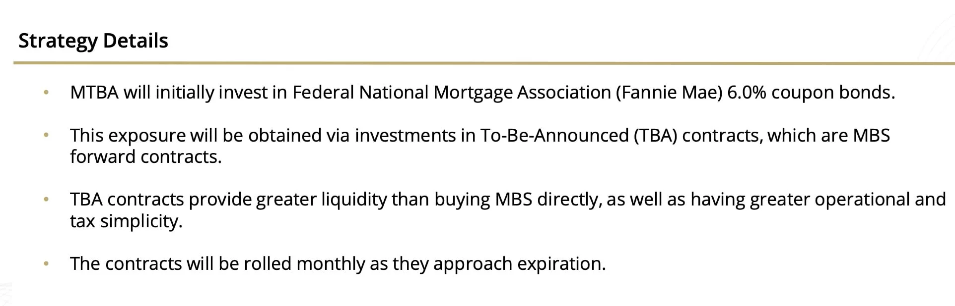 MTBA Simplify MBS ETF Strategy Details 