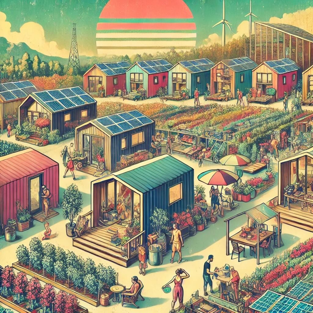 a vibrant community of tiny houses