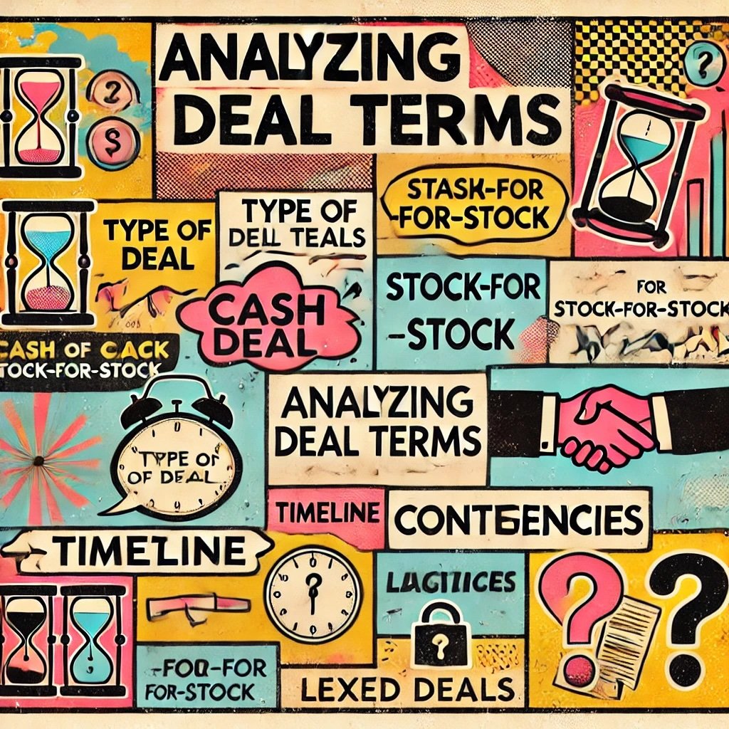 Analyzing Deal Terms highlights key aspects like the type of deal, timeline, and contingencies