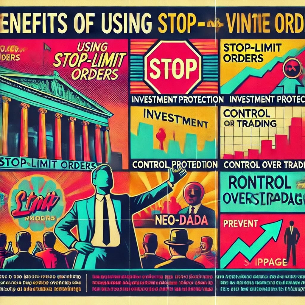 benefits of using Stop-Limit Orders, focusing on Investment Protection, Control Over Trading, and Preventing Slippage