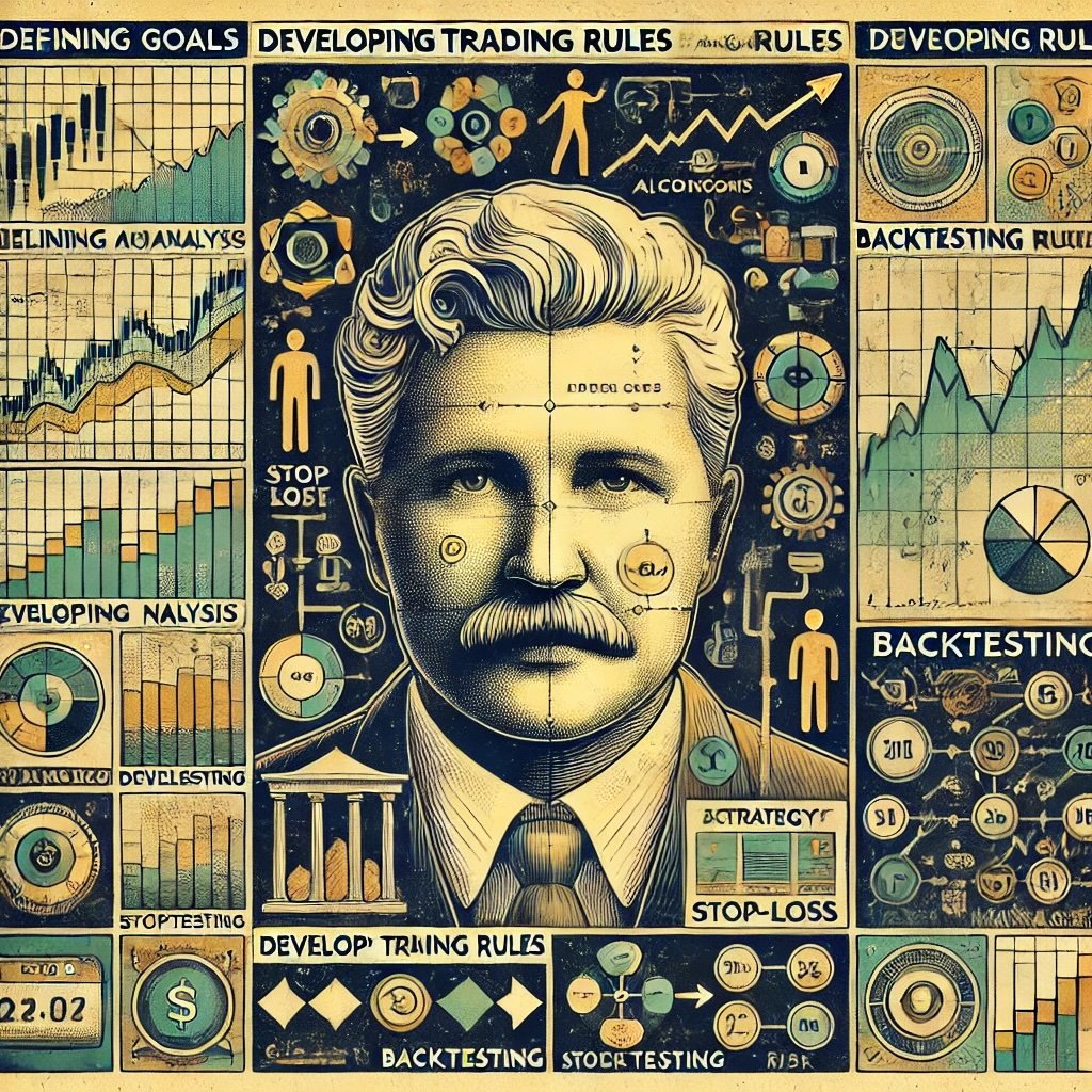 building a forex trading strategy inspired by Bill Lipschutz like defining goals, market analysis, developing trading rules, backtesting, and risk management 