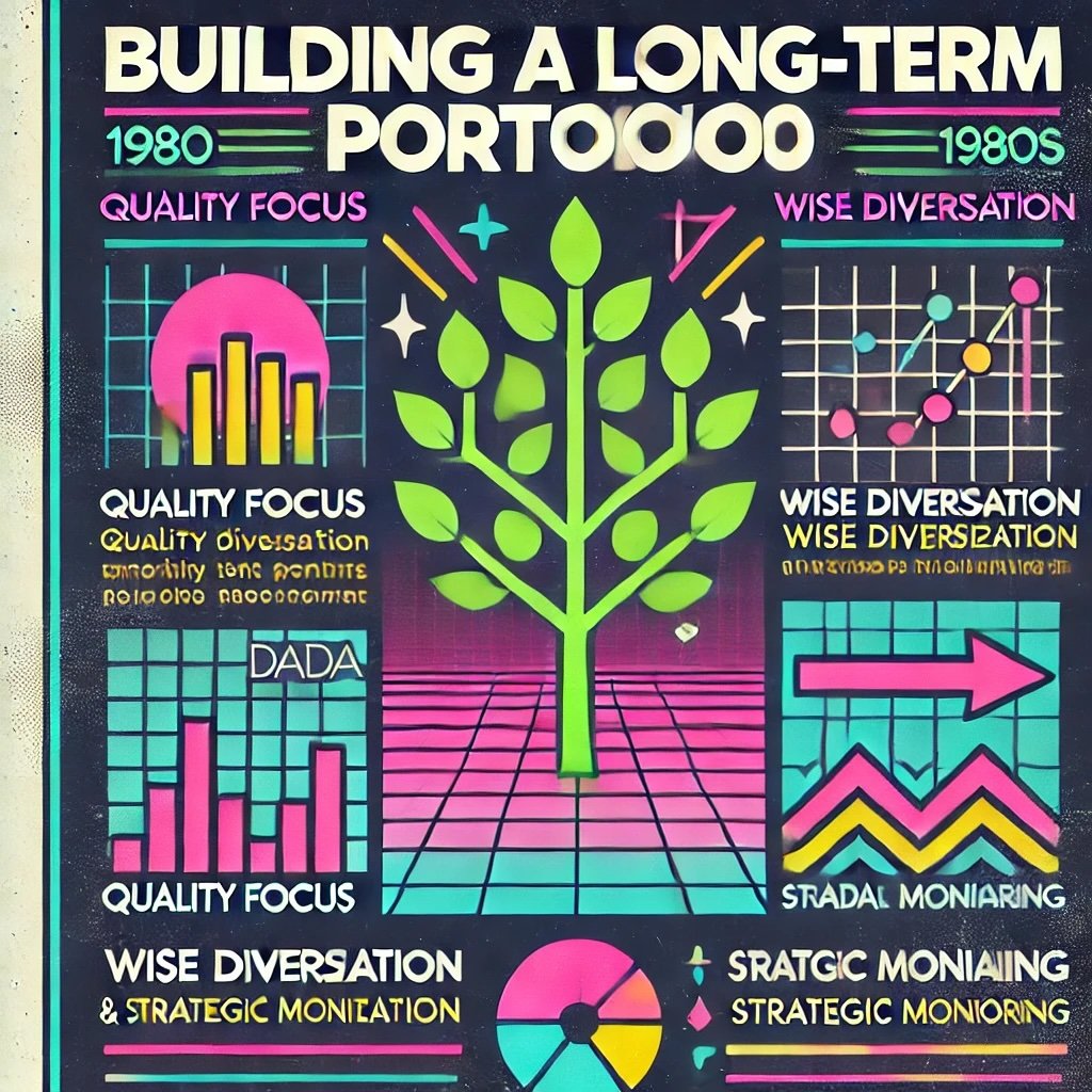 Building a Long-Term Portfolio an icon of a growing tree to symbolize investment growth creating a nostalgic yet insightful guide for steady wealth building