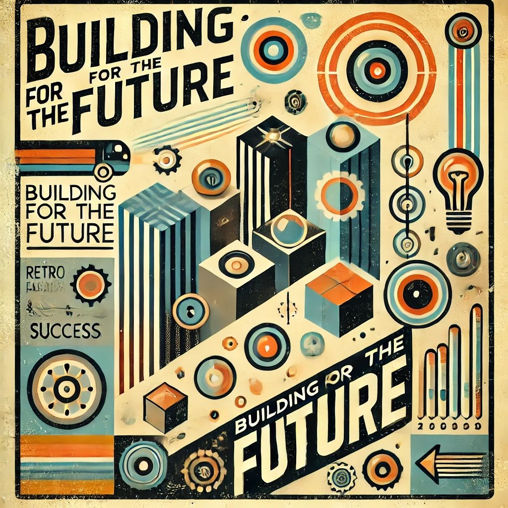 Building for the Future conveying themes of growth, innovation, and long-term vision