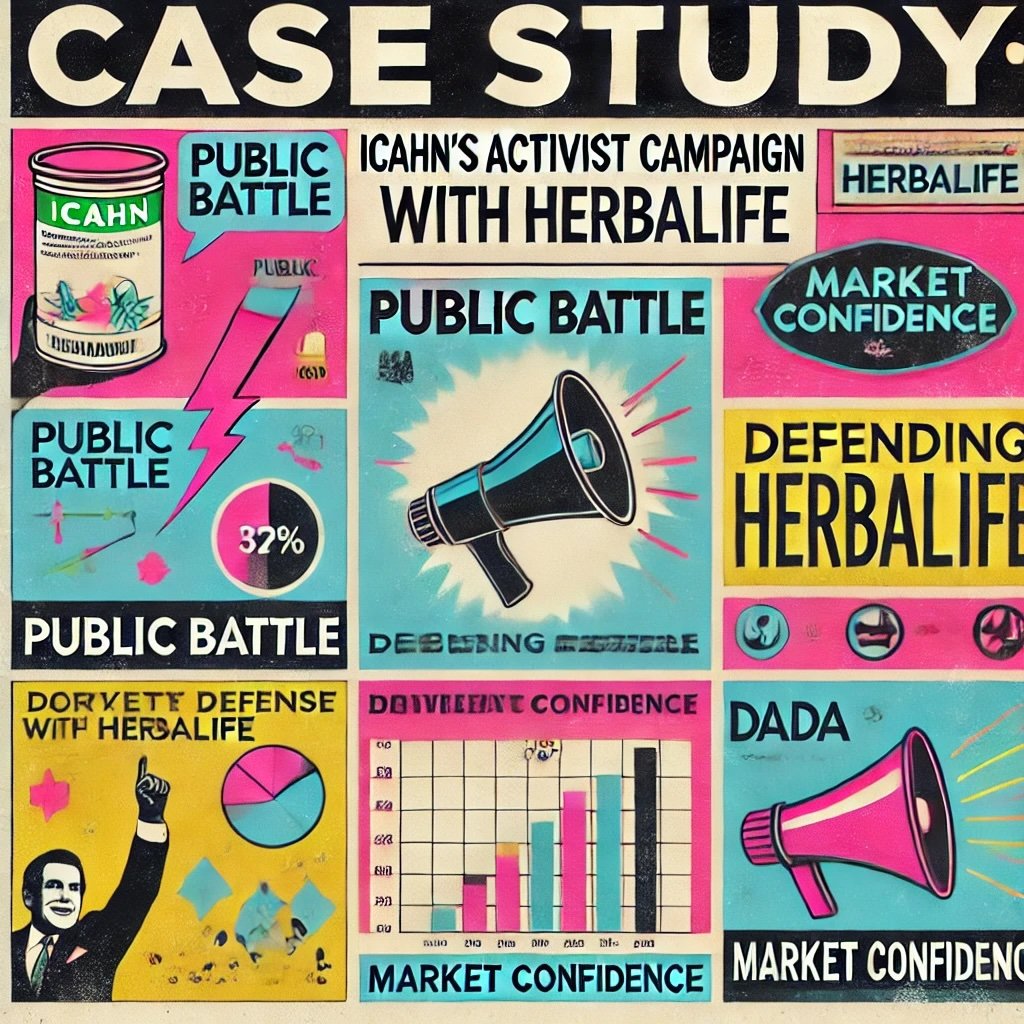 Case Study Icahn’s Activist Campaign with Herbalife captures key concepts like public battles, defending Herbalife, and market confidence