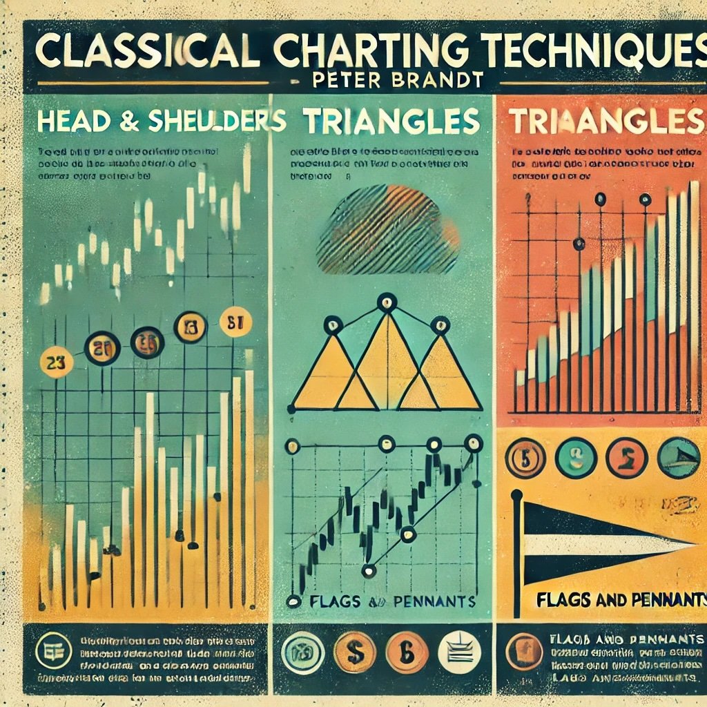 Classical Charting Techniques showcasing Peter Brandt's use of head and shoulders, triangles, and flags and pennants