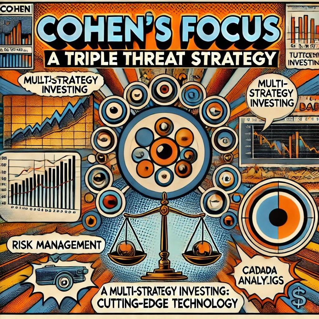 Cohen’s Focus A Triple Threat Strategy highlighting multi-strategy investing, risk management, and cutting-edge technology