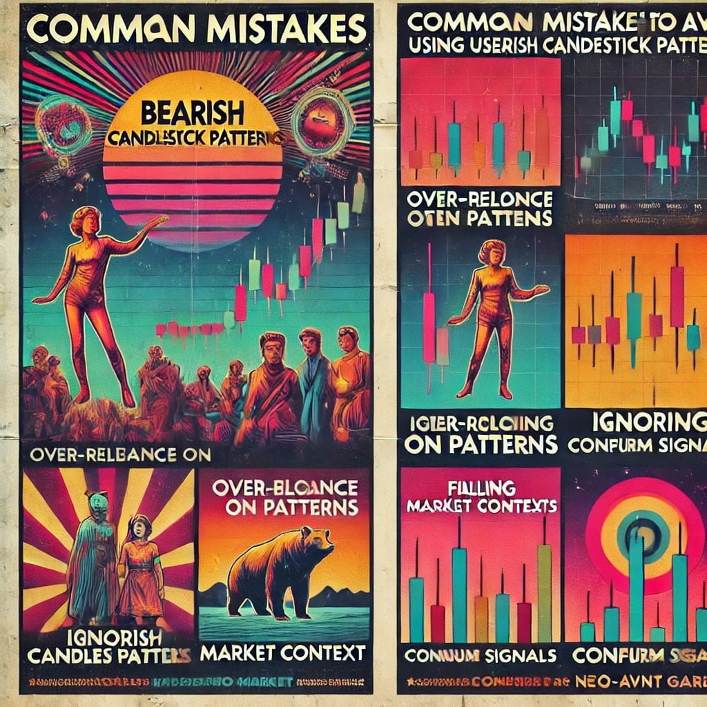 common mistakes to avoid when using bearish candlestick patterns, focusing on Over-Reliance on Patterns, Ignoring Market Context, and Failing to Confirm Signals