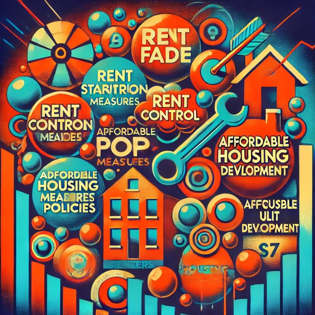 complex interactions within the housing market during housing bubbles, focusing on the impact of rent control and affordable housing policies