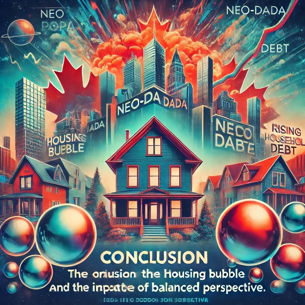 conclusion on Canada's housing market, highlighting the potential housing bubble, the importance of a balanced perspective