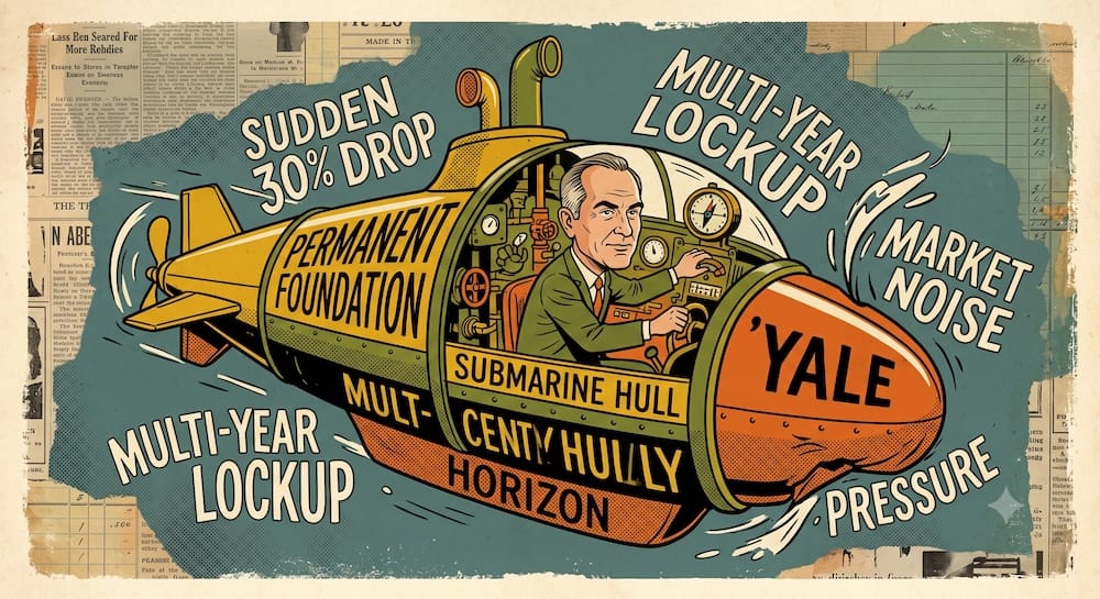 Estrategia del Modelo Yale: David Swensen manejando un submarino blindado llamado Permanent Foundation frente a la presión de una caída del 30 por ciento.