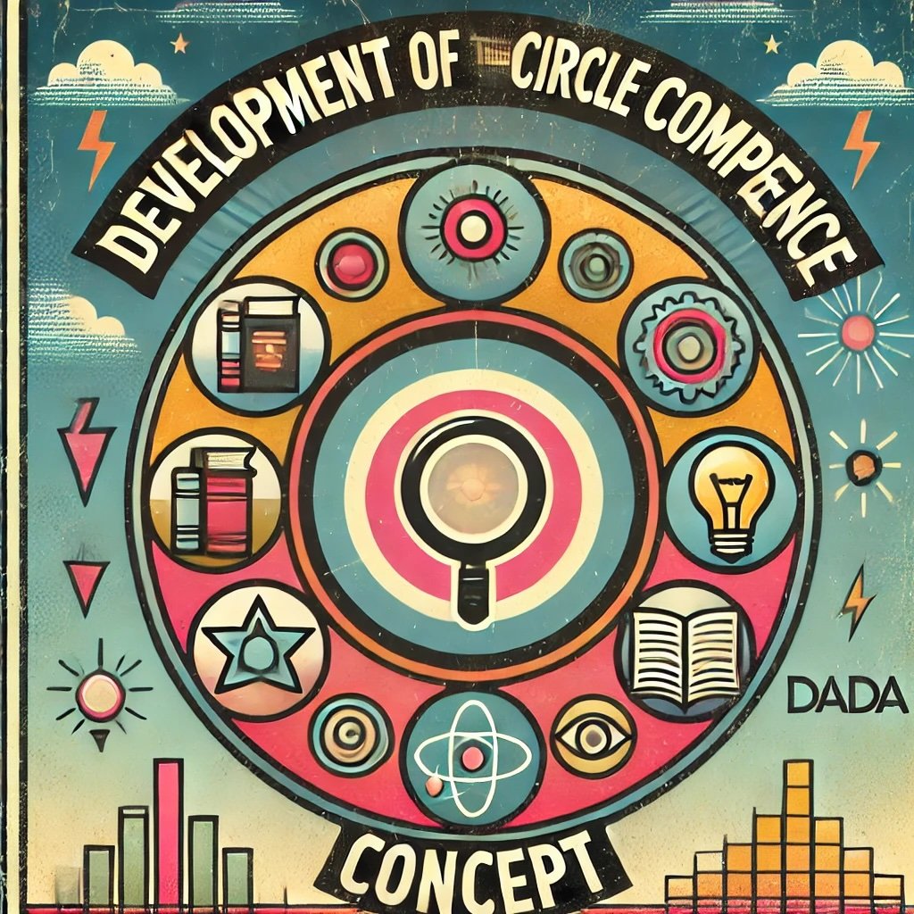 Development of the Circle of Competence Concept around a circle icon with a magnifying glass and symbols emphasizing the importance of understanding one’s investment strengths