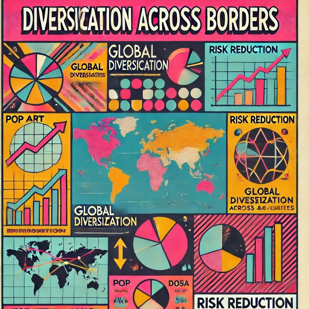 Diversification Across Borders illustrates key concepts like global diversification and risk reduction