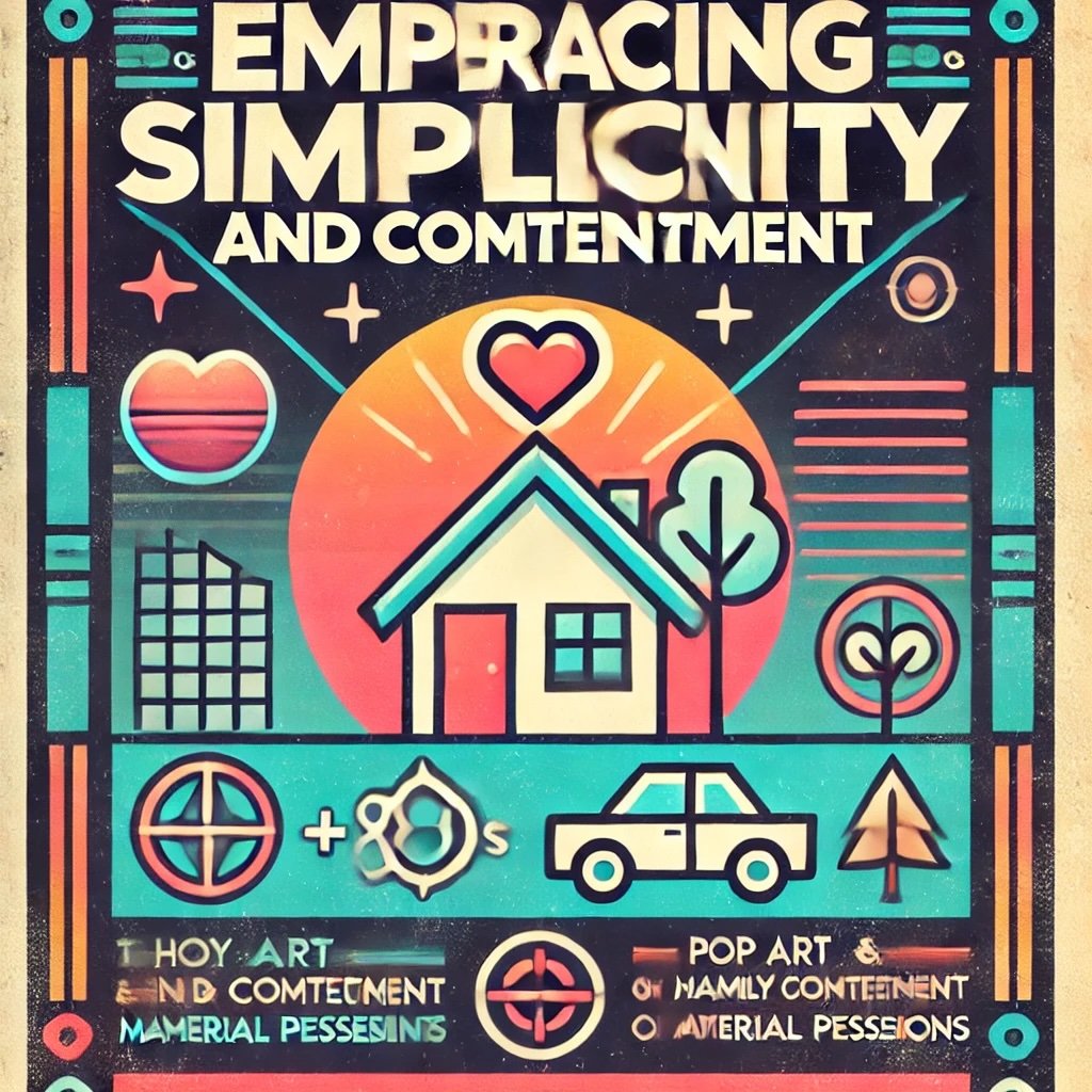 Embracing Simplicity and Contentment reflects the joy and peace achieved through simplicity, focusing on meaningful connections over material possessions