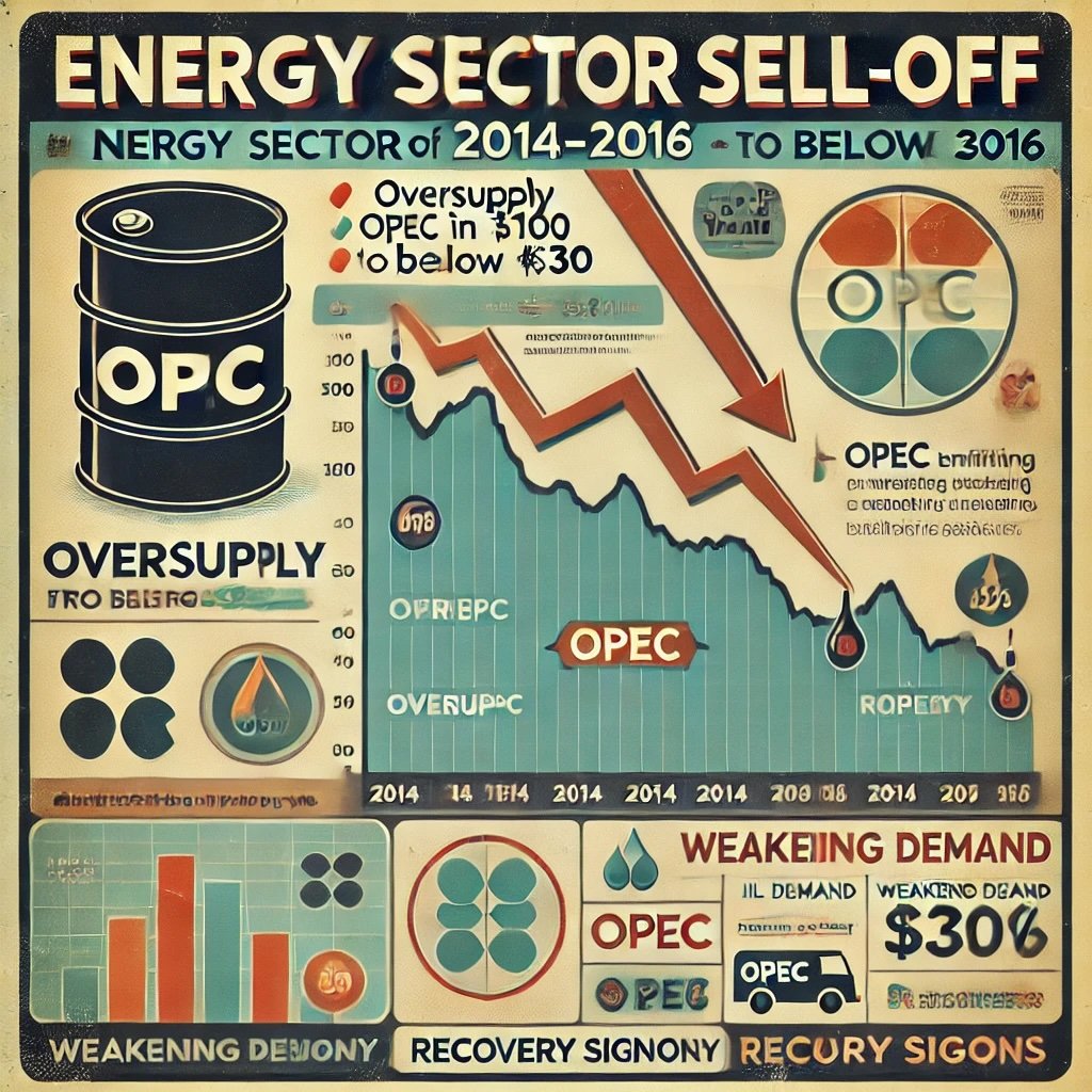 Energy Sector Sell-Off of 2014–2016 captures the dramatic drop in oil prices and the subsequent recovery, along with key economic and market triggers during that period