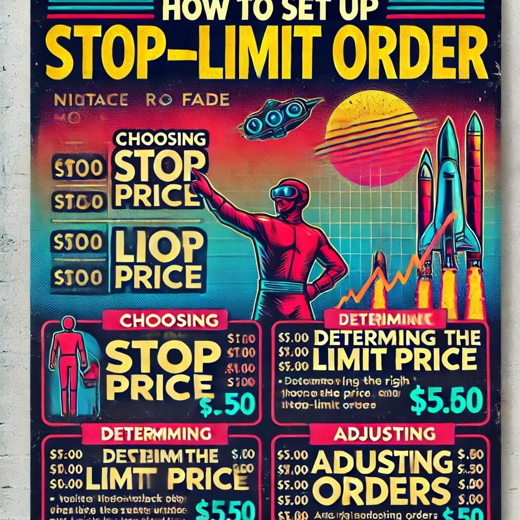 explaining how to set up a Stop-Limit Order, focusing on Choosing the Right Stop Price, Determining the Limit Price, and Adjusting Orders