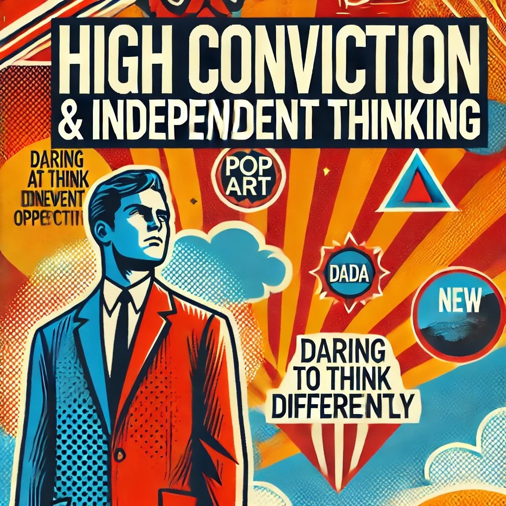 High Conviction & Independent Thinking embodies the spirit of unique perspective and courage in standing apart, staying true to independent thinking for achieving alpha