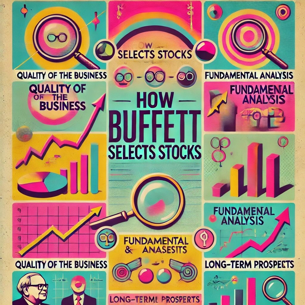 How Buffett Selects Stocks highlights key concepts like quality of the business, fundamental analysis, and long-term prospects