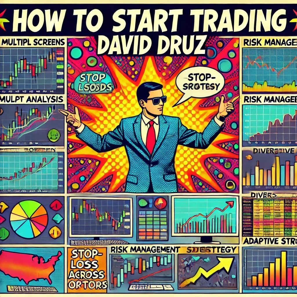 how to start trading like David Druz, capturing key elements such as market analysis, trend identification, risk management, and an adaptive strategy