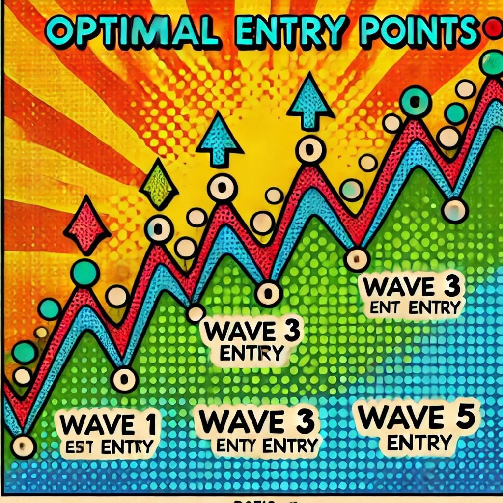 image illustrating optimal entry points in trading using Elliott Wave Theory