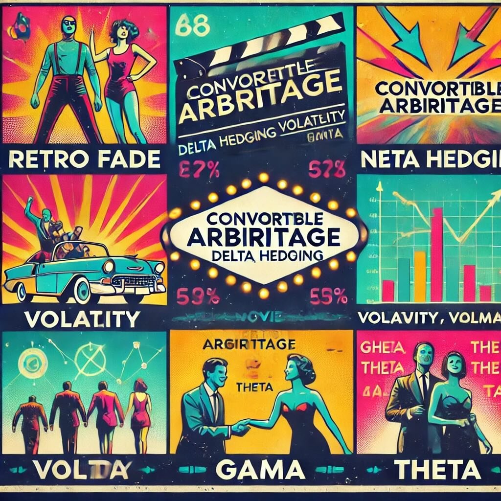 key concepts and terms related to convertible arbitrage, including Convertible Bonds, Delta Hedging, Volatility, Gamma, and Theta