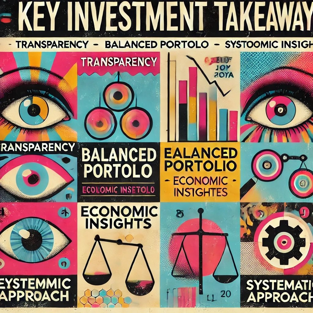 Key Investment Takeaways captures the essential ideas like transparency, a balanced portfolio, and a systematic approach