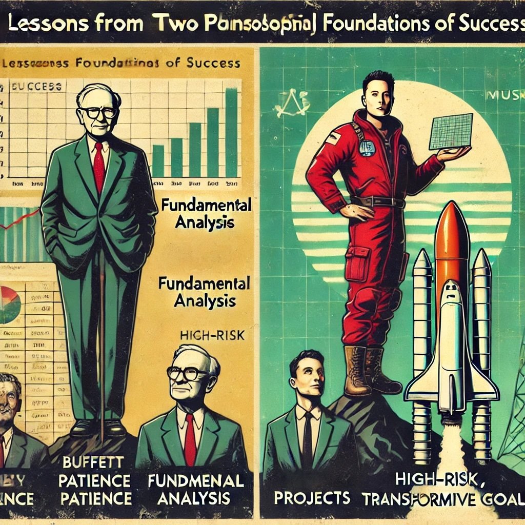 Lessons from Their Philosophical Foundations Buffett's emphasis on patience and fundamental analysis rocket Musk's focus on visionary projects and transformative goals