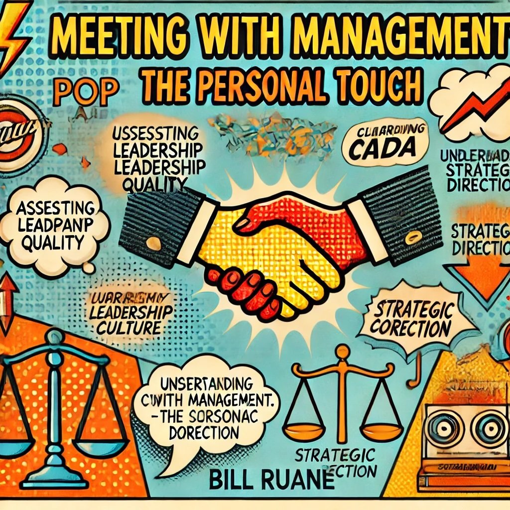 Meeting with Management: The Personal Touch highlight concepts like leadership quality, company culture, and strategic direction