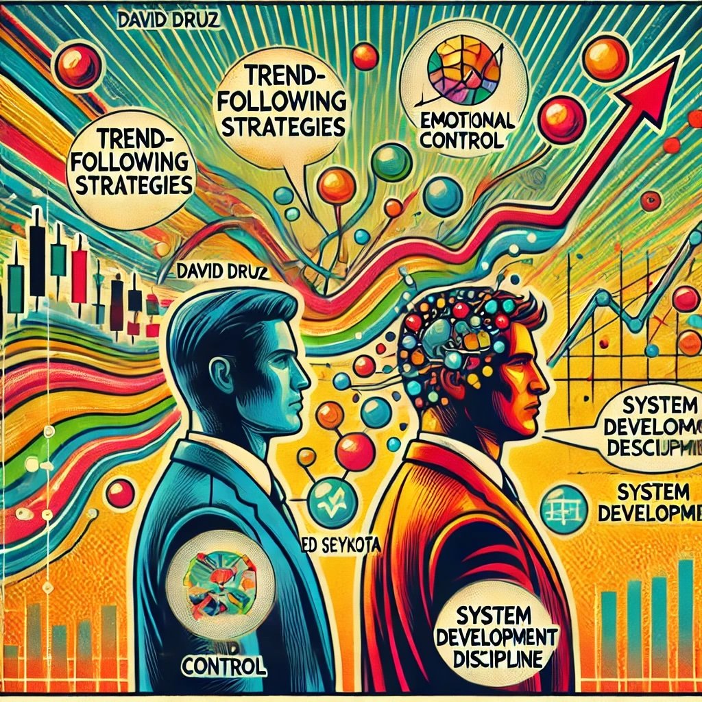 mentorship between David Druz and Ed Seykota in the world of trading essence of trend-following strategies, emotional control, system development, and discipline