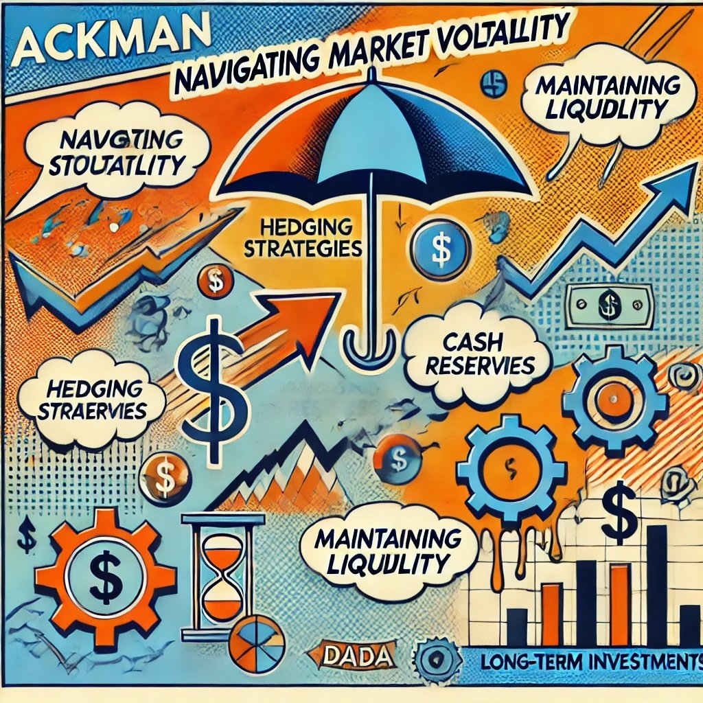 Navigating Market Volatility highlighting key concepts like hedging strategies and maintaining liquidity captures the dynamic and strategic nature of Ackman’s approach