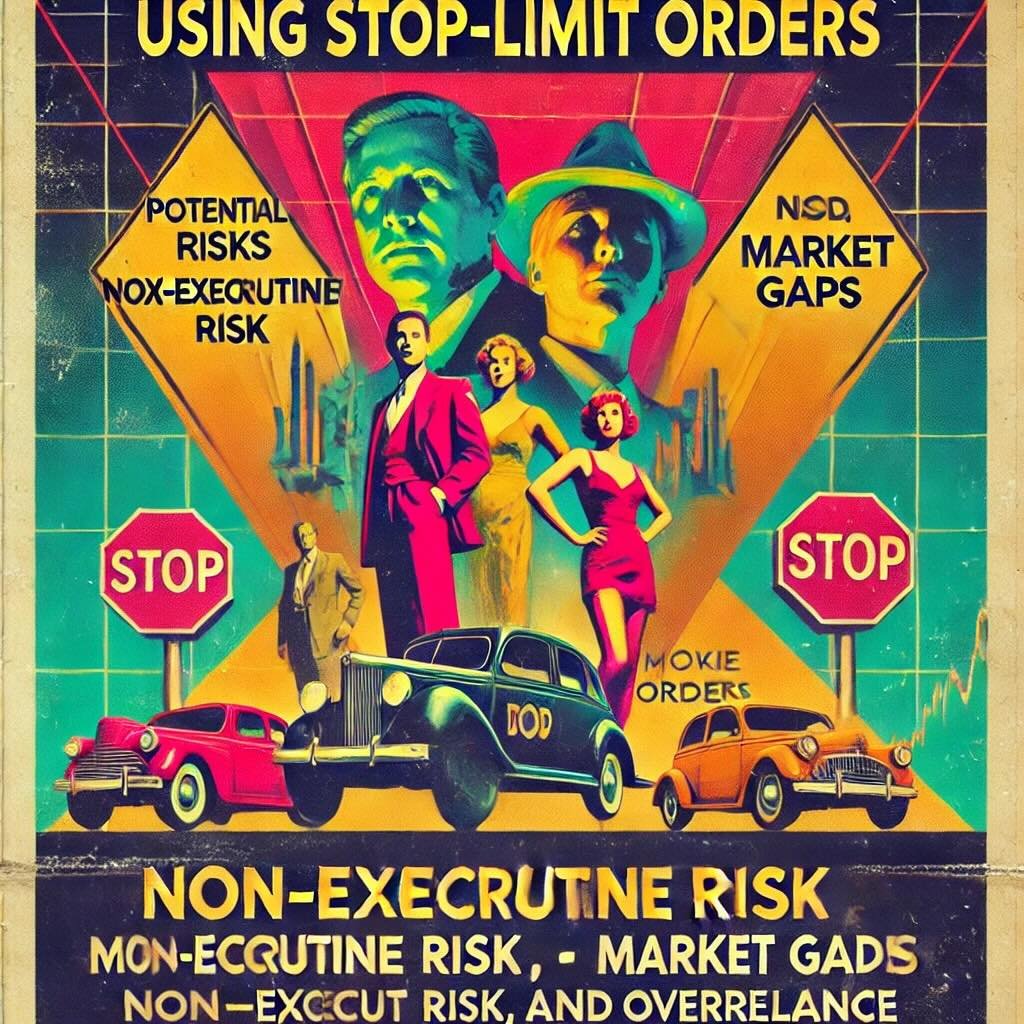 potential risks and limitations of using Stop-Limit Orders, focusing on Non-Execution Risk, Market Gaps, and Overreliance